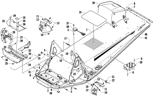 Parts Diagram for Arctic Cat 2012 BEARCAT Z1 XT LTD SNOWMOBILE CHASSIS ASSEMBLY