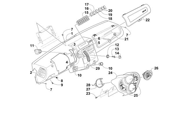 Parts Diagram for Arctic Cat 2014 PROWLER 700 HDX KE ATV DASH ASSEMBLY