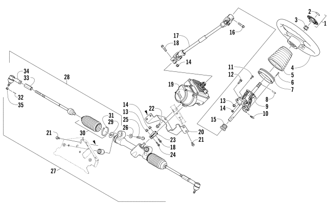 Parts Diagram for Arctic Cat 2014 PROWLER 700 HDX KE ATV STEERING ASSEMBLY
