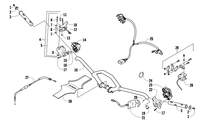 Parts Diagram for Arctic Cat 2014 BEARCAT Z1 XT GS SNOWMOBILE HANDLEBAR AND CONTROLS