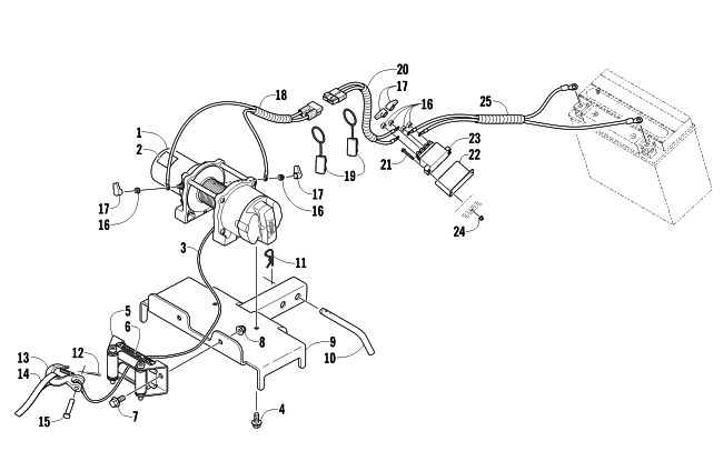Parts Diagram for Arctic Cat 2014 BEARCAT Z1 XT GS SNOWMOBILE WINCH ASSEMBLY