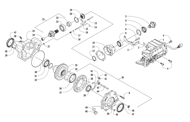 Parts Diagram for Arctic Cat 2017 700 HDX XT ATV FRONT DRIVE GEARCASE ASSEMBLY