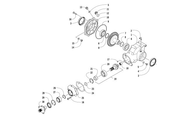Parts Diagram for Arctic Cat 2015 PROWLER 700 HDX KE ATV REAR DRIVE GEARCASE ASSEMBLY