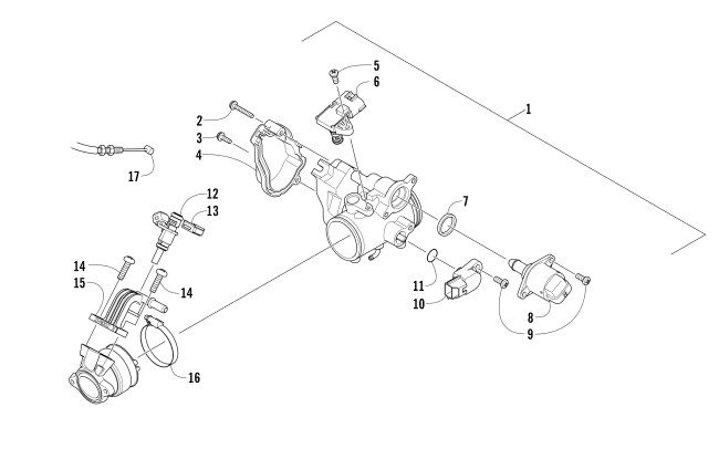 Parts Diagram for Arctic Cat 2017 ALTERRA TRV 500 ATV THROTTLE BODY ASSEMBLY