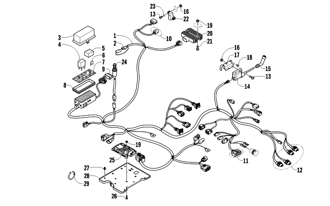 Parts Diagram for Arctic Cat 2012 TRV 450 GT ATV WIRING HARNESS ASSEMBLY