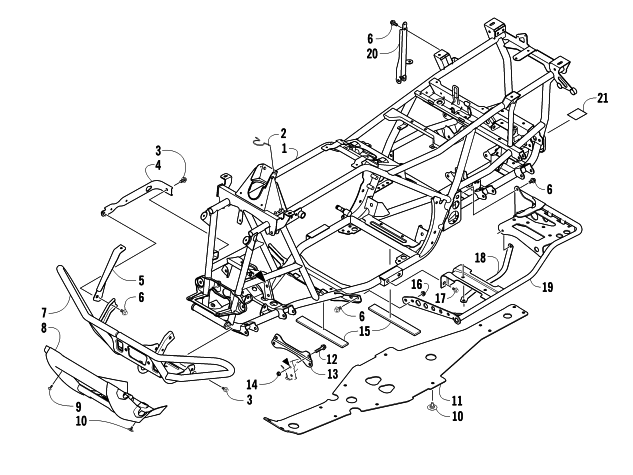 Parts Diagram for Arctic Cat 2012 TRV 450 ATV FRAME AND RELATED PARTS