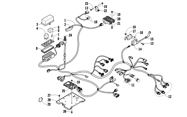 Parts Diagram for Arctic Cat 2012 TRV 450 ATV WIRING HARNESS ASSEMBLY