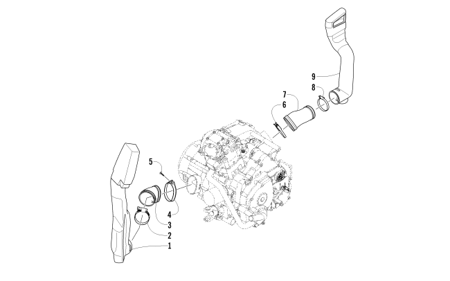 Parts Diagram for Arctic Cat 2014 500 ATV CASE/BELT COOLING ASSEMBLY