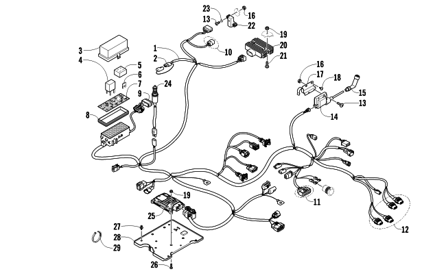 Parts Diagram for Arctic Cat 2012 450 ATV WIRING HARNESS ASSEMBLY