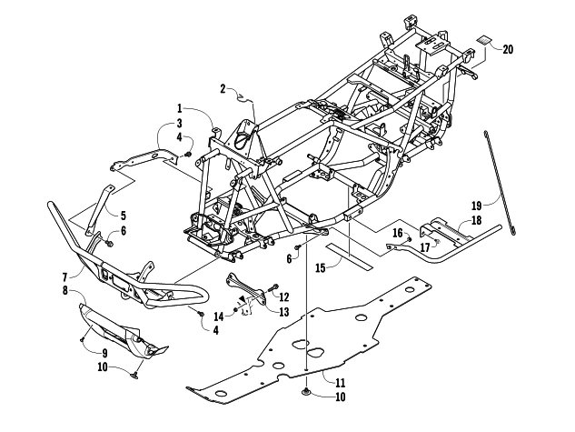 Parts Diagram for Arctic Cat 2012 700 MUD PRO ATV FRAME AND RELATED PARTS