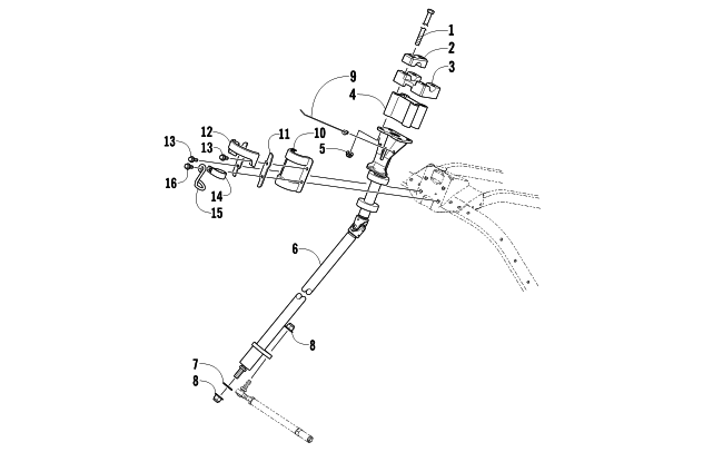 Parts Diagram for Arctic Cat 2015 BEARCAT 2000 XT SNOWMOBILE STEERING POST ASSEMBLY