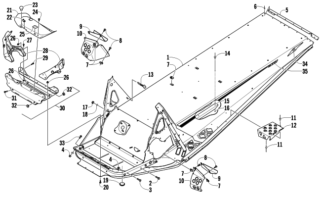 Parts Diagram for Arctic Cat 2012 BEARCAT 570 XT SNOWMOBILE CHASSIS ASSEMBLY