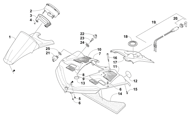 Parts Diagram for Arctic Cat 2013 BEARCAT 570 XT SNOWMOBILE CONSOLE ASSEMBLY