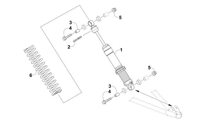 Parts Diagram for Arctic Cat 2015 ZR 4000 LXR SNOWMOBILE FRONT SHOCK ABSORBER ASSEMBLY