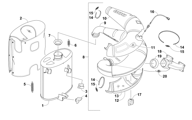 Parts Diagram for Arctic Cat 2013 M 800 SNO PRO 153 SNOWMOBILE EXHAUST ASSEMBLY