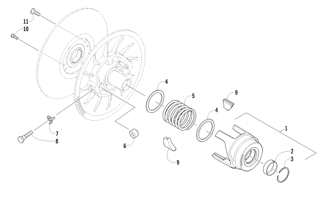 Parts Diagram for Arctic Cat 2012 F 1100 TURBO SNO PRO LTD SNOWMOBILE DRIVEN CLUTCH