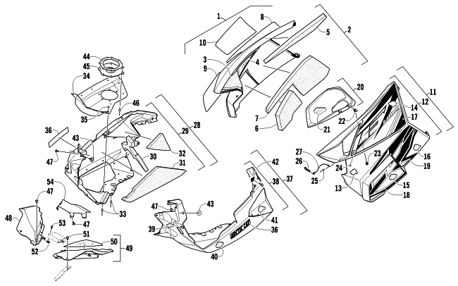 Parts Diagram for Arctic Cat 2012 F 800 SNO PRO SNOWMOBILE SKID PLATE AND SIDE PANEL ASSEMBLY