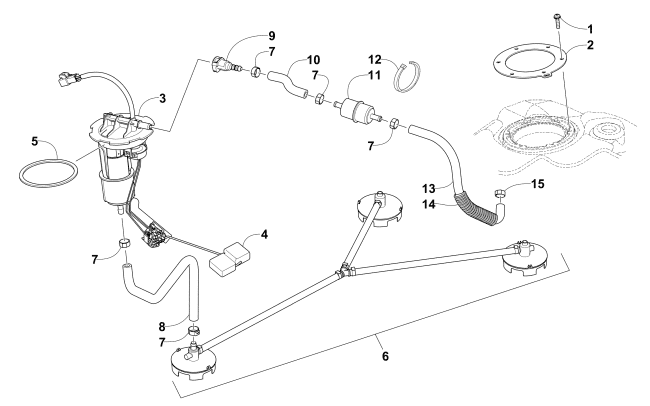 Parts Diagram for Arctic Cat 2013 XF 1100 CROSS-TOUR SNOWMOBILE FUEL PUMP ASSEMBLY
