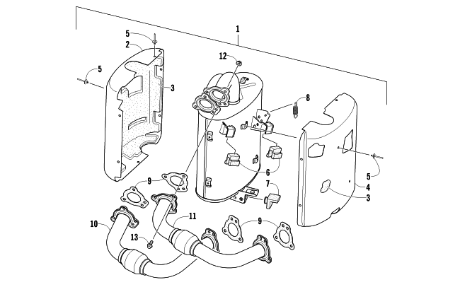 Parts Diagram for Arctic Cat 2013 M 1100 153 SNOWMOBILE EXHAUST ASSEMBLY