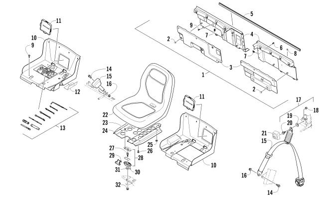 Parts Diagram for Arctic Cat 2013 PROWLER 1000 XTZ ATV SEAT ASSEMBLY