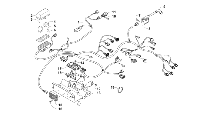 Parts Diagram for Arctic Cat 2014 450 ATV WIRING HARNESS ASSEMBLY