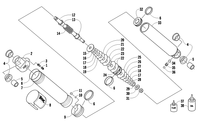 Parts Diagram for Arctic Cat 2013 M 1100 TURBO SNO PRO LTD SNOWMOBILE FRONT SUSPENSION SHOCK ABSORBER