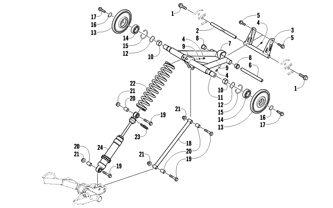 Parts Diagram for Arctic Cat 2013 M 1100 153 SNOWMOBILE REAR SUSPENSION REAR ARM ASSEMBLY