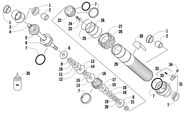 Parts Diagram for Arctic Cat 2013 M 800 153 SNOWMOBILE REAR SUSPENSION REAR ARM SHOCK ABSORBER