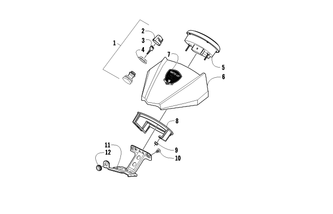 Parts Diagram for Arctic Cat 2012 XC 450 EFI ATV INSTRUMENT POD ASSEMBLY