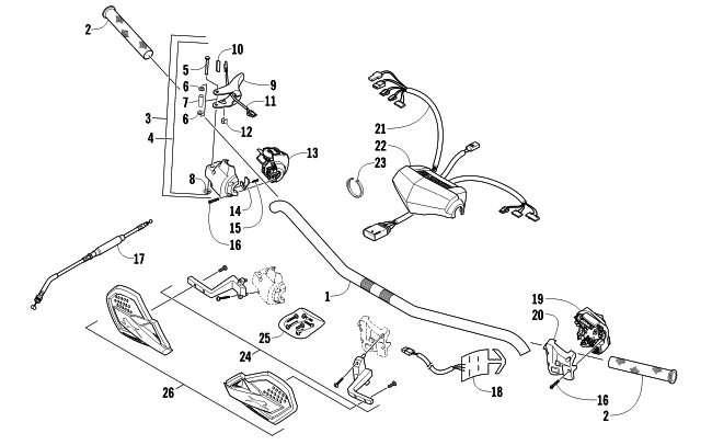 Parts Diagram for Arctic Cat 2012 F 800 SNO PRO LTD SNOWMOBILE HANDLEBAR AND CONTROLS