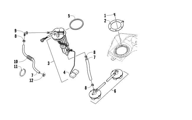 Parts Diagram for Arctic Cat 2012 F5 LXR SNOWMOBILE FUEL PUMP ASSEMBLY
