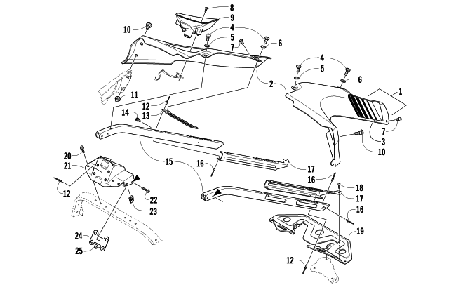 Parts Diagram for Arctic Cat 2012 F5 LXR SNOWMOBILE SEAT SUPPORT ASSEMBLY