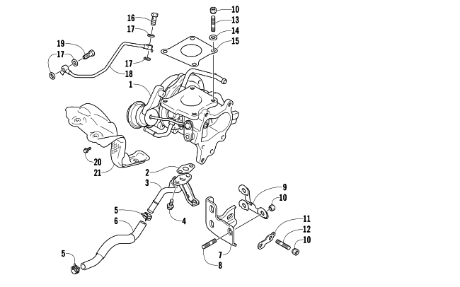 Parts Diagram for Arctic Cat 2015 XF 9000 LXR 137 SNOWMOBILE TURBOCHARGER ASSEMBLY