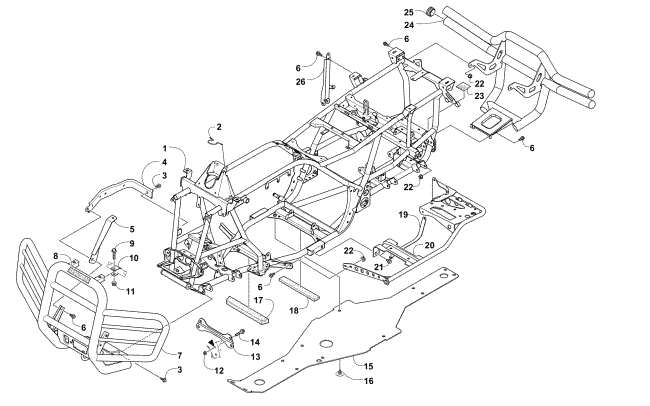 Parts Diagram for Arctic Cat 2012 1000 MUD PRO LTD ATV FRAME AND RELATED PARTS