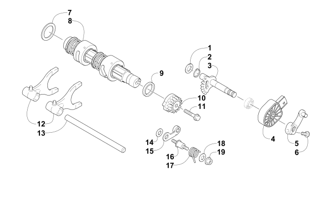 Parts Diagram for Arctic Cat 2016 PROWLER 1000 XT ATV GEAR SHIFTING ASSEMBLY
