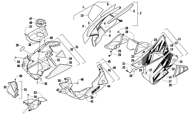 Parts Diagram for Arctic Cat 2012 M 1100 TURBO SNO PRO 162 SNOWMOBILE SKID PLATE AND SIDE PANEL ASSEMBLY