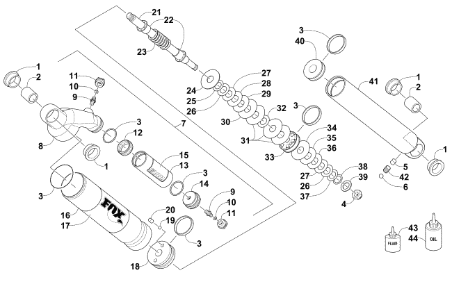 Parts Diagram for Arctic Cat 2013 M 1100 TURBO HCR SNOWMOBILE FRONT SUSPENSION SHOCK ABSORBER