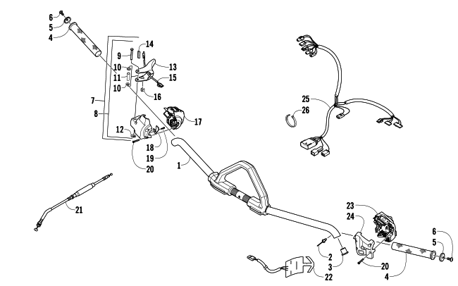 Parts Diagram for Arctic Cat 2012 M 1100 TURBO SNO PRO HCR SNOWMOBILE HANDLEBAR AND CONTROLS