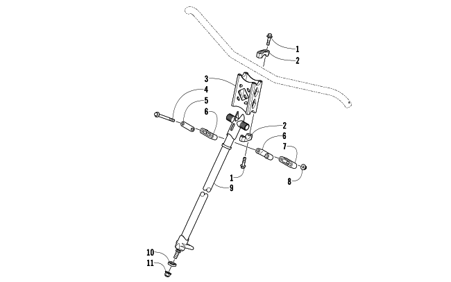 Parts Diagram for Arctic Cat 2012 SNO PRO 600 CROSS COUNTRY SNOWMOBILE STEERING POST ASSEMBLY