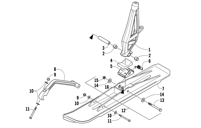 Parts Diagram for Arctic Cat 2012 SNO PRO 600 SNOWMOBILE SKI AND SPINDLE ASSEMBLY