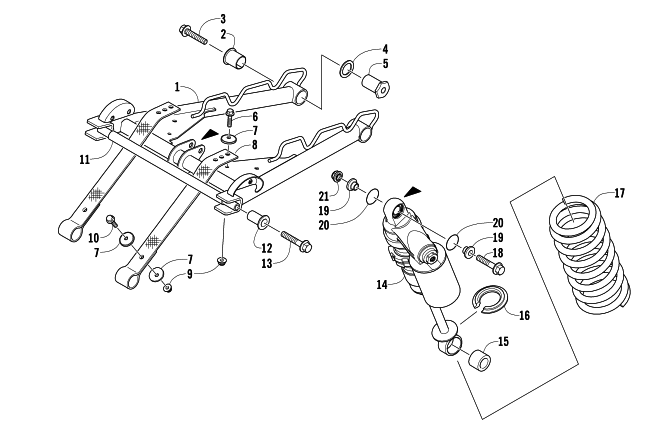 Parts Diagram for Arctic Cat 2012 SNO PRO 600 CROSS COUNTRY SNOWMOBILE REAR SUSPENSION FRONT ARM ASSEMBLY