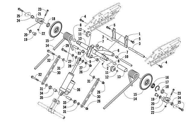Parts Diagram for Arctic Cat 2013 F 800 SNO PRO RR K SNOWMOBILE REAR SUSPENSION REAR ARM ASSEMBLY