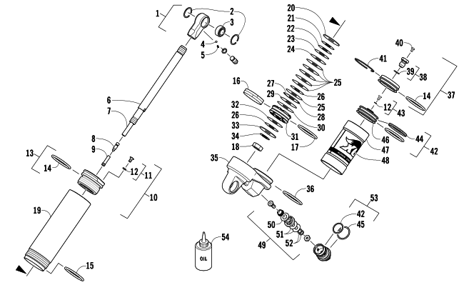 Parts Diagram for Arctic Cat 2013 SNO PRO 600 SNOWMOBILE REAR SUSPENSION REAR ARM SHOCK ABSORBER