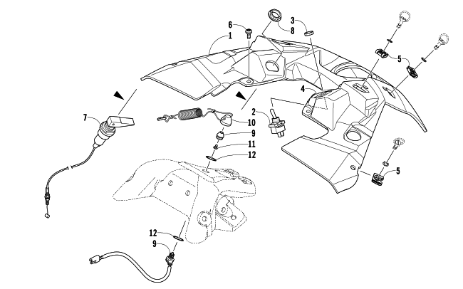 Parts Diagram for Arctic Cat 2012 SNO PRO 600 CROSS COUNTRY SNOWMOBILE CONSOLE AND SWITCH ASSEMBLY