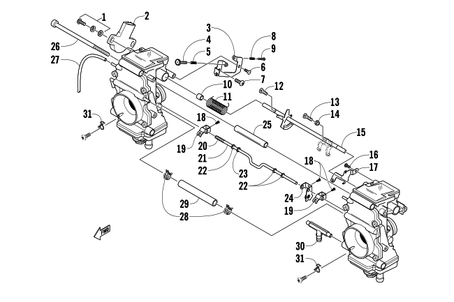 Parts Diagram for Arctic Cat 2014 ZR 6000 SNO PRO R CROSS COUNTRY SNOWMOBILE CARBURETOR - EXTERNAL PARTS