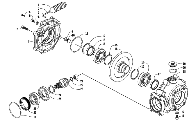 Parts Diagram for Arctic Cat 2007 250 UTILITY ATV FINAL DRIVE ASSEMBLY