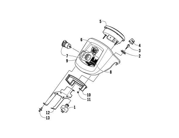 Parts Diagram for Arctic Cat 2012 TRV 400 ATV INSTRUMENT POD ASSEMBLY