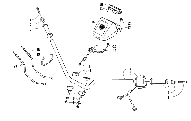 Parts Diagram for Arctic Cat 2012 150 UTILITY ATV HANDLEBAR AND CONTROLS ASSEMBLY