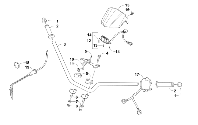Parts Diagram for Arctic Cat 2015 90 2X4 DVX ATV HANDLEBAR AND CONTROL ASSEMBLY