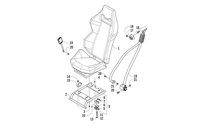 Parts Diagram for Arctic Cat 2012 WILDCAT 1000 GT ATV SEAT ASSEMBLY